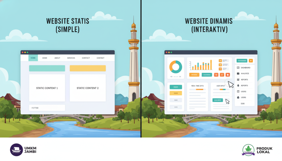 Pahami Kebutuhan Bisnis Anda: Website Statis vs Dinamis, Mana yang Dibutuhkan UMKM di Jambi Tahun Ini?